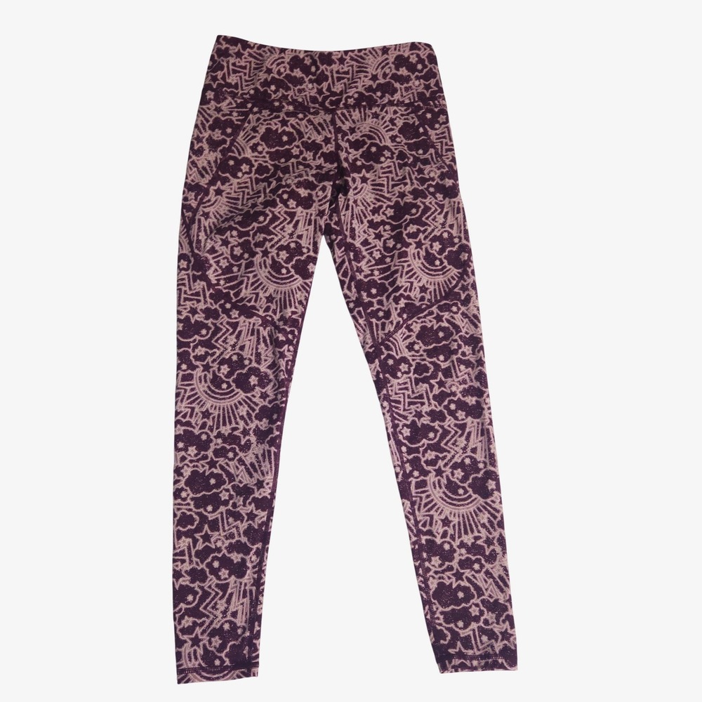 Sweaty Betty Power Workout Leggings Purple Celestial Print Side Pocket Womens S
